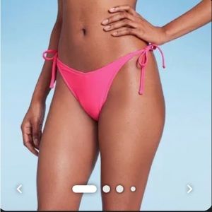 target pink tie bikini bottoms